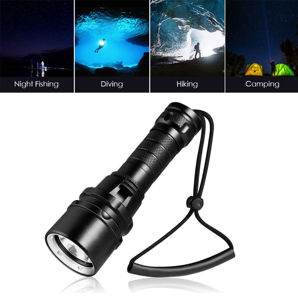 Đèn Pin Lặn Biển MYRONGVN Có Dây Đeo Tay L2 LED Chất Lượng Cao