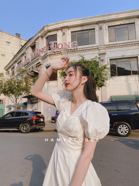 QUEEN DRESS - ĐẦM TAY BỒNG ĐAN DÂY LƯNG CỰC XINH | BigBuy360 - bigbuy360.vn