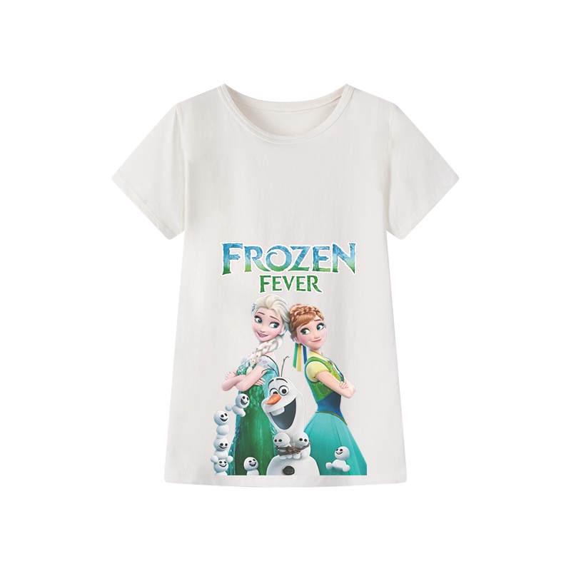 Đầm Thun Cotton In Hoạ Tiết Hoạt Hình Frozen Dành Cho Bé Gái