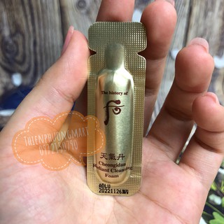 DATE 06/2025 Sample Sữa Rửa Mặt Tái Sinh, Căng Sang, Hồng Da Whoo Radiant Cleansing Foam dành cho các nàng da mụn