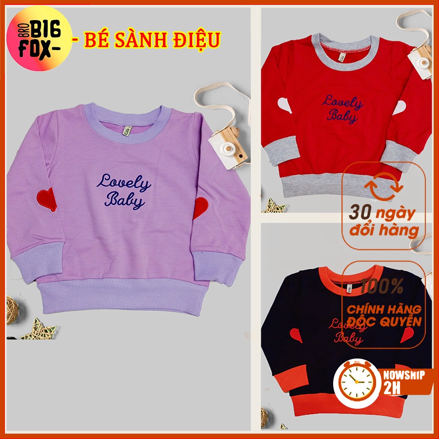 Áo bé gái , áo thun dài tay cho bé chất cotton da cá in hình xinh xắn thêu trái tim BIGFOX [L39 L40 L41]