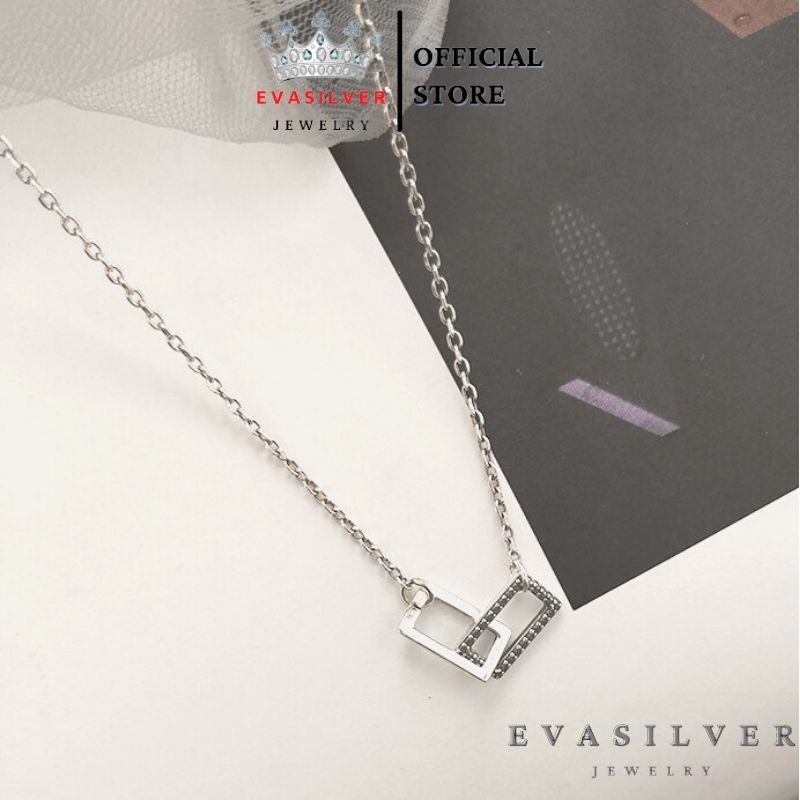 Dây chuyền bạc nữ lồng hình chữ nhật Evasilver, vòng cổ nữ tính chất liệu bạc ta cao cấp