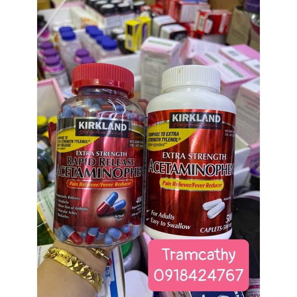 acetaminophen kirkland 400 viên gel