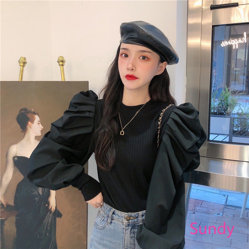 Áo sơ mi tay dài kiểu vintage pháp thời trang mùa thu cho nữ