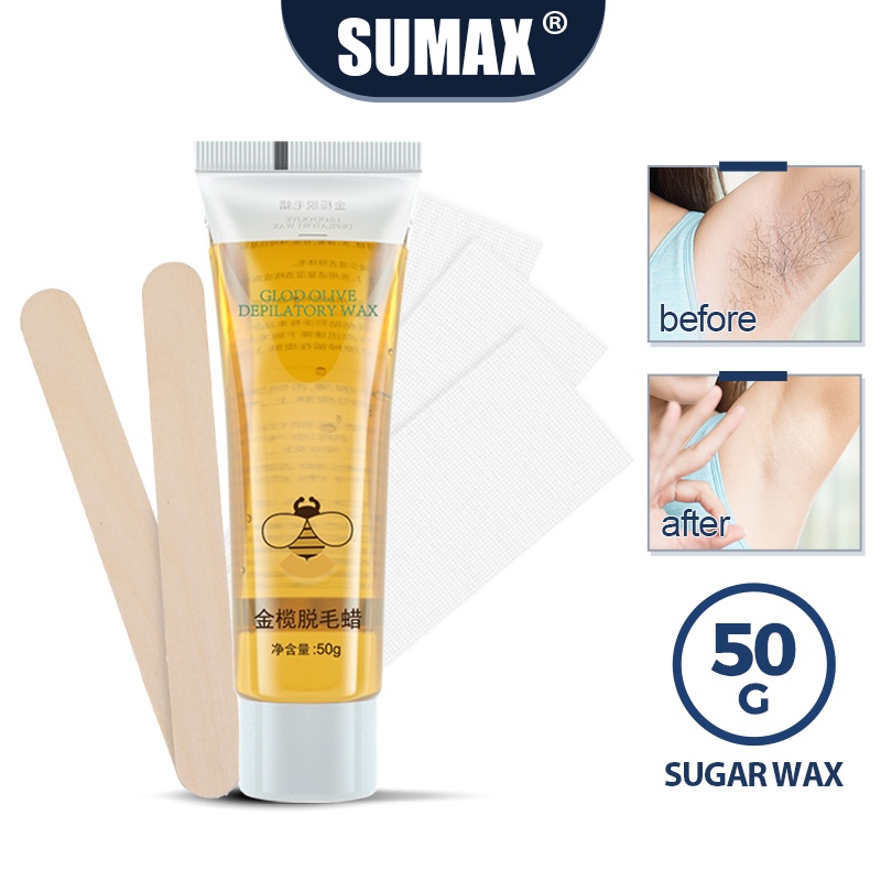 Sáp Ong Tẩy Lông SUMAX 50g Hiệu Quả Vĩnh Viễn Kèm 3 Dải Giấy Và 2 Que Bôi