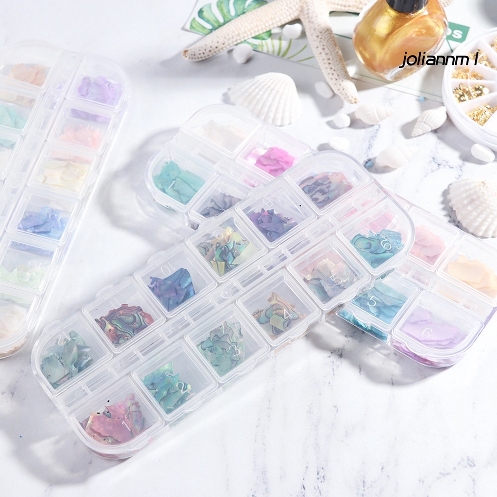 Hộp vỏ sò trang trí móng lấp lánh