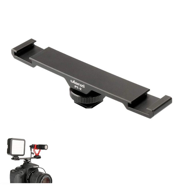 Phụ kiện Vlog - Ngàm mở rộng cho máy ảnh, điện thoại, tay cầm chống rung, Gimbal - Ulanzi Double Cold Shoe PT-2