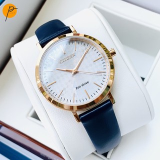 Đồng hồ nữ chính hãng Citizen EM0763-07A dây da xanh cực đẹp
