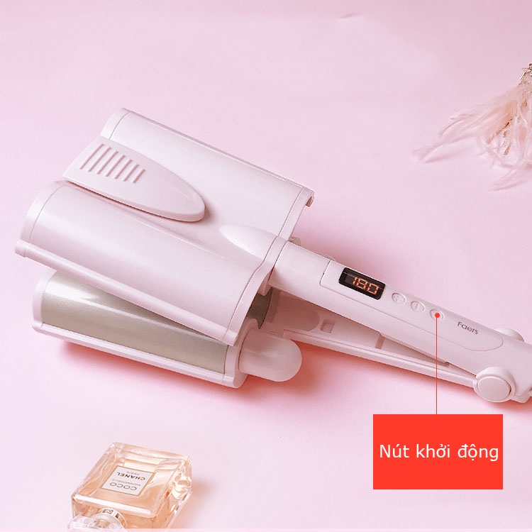 Máy làm tóc uốn xoăn sóng nước size 32mm  màn LCD hiện nhiệt tùy chỉnh công nghệ gốm sứ bảo vệ tóc AKIO Mart