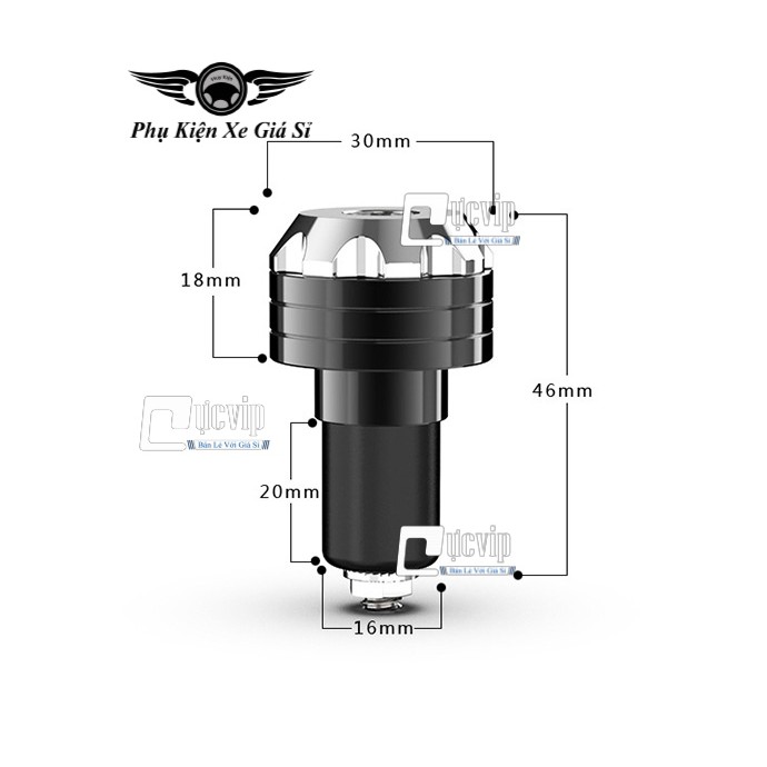 Cặp Gù Tay Lái Nhôm CNC 2 Màu MS3127