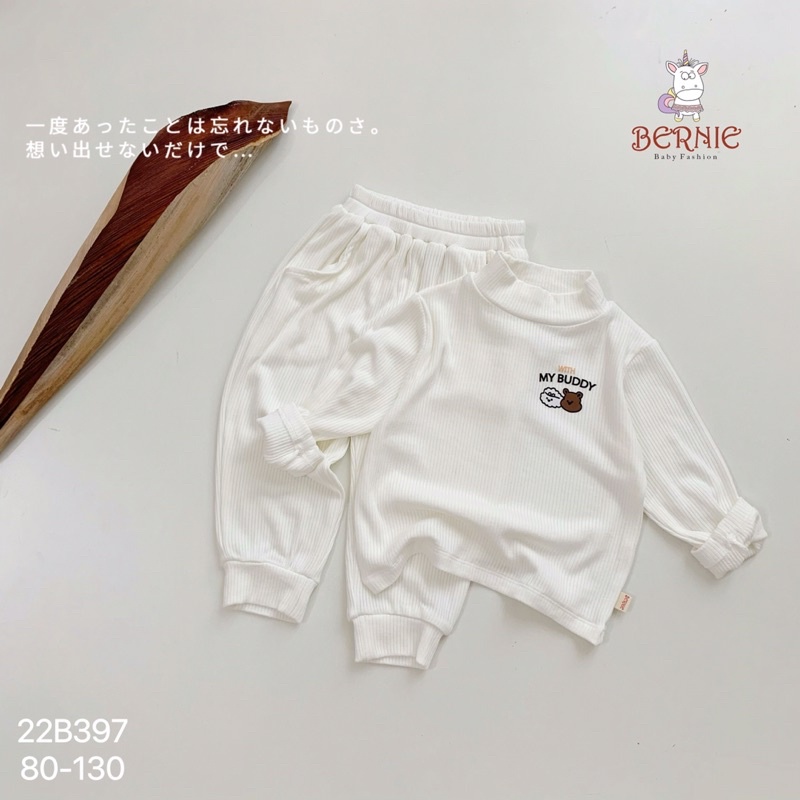 Bộ bé trai bé gái Berine nhung tăm cổ 3p cho bé từ 8-21kg-22B397