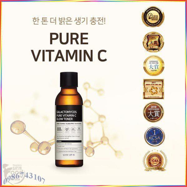 Nước hoa hồng dưỡng trắng chống lão hóa Some By Mi Galactomyces Pure Vitamin C Glow Toner 200ml SV