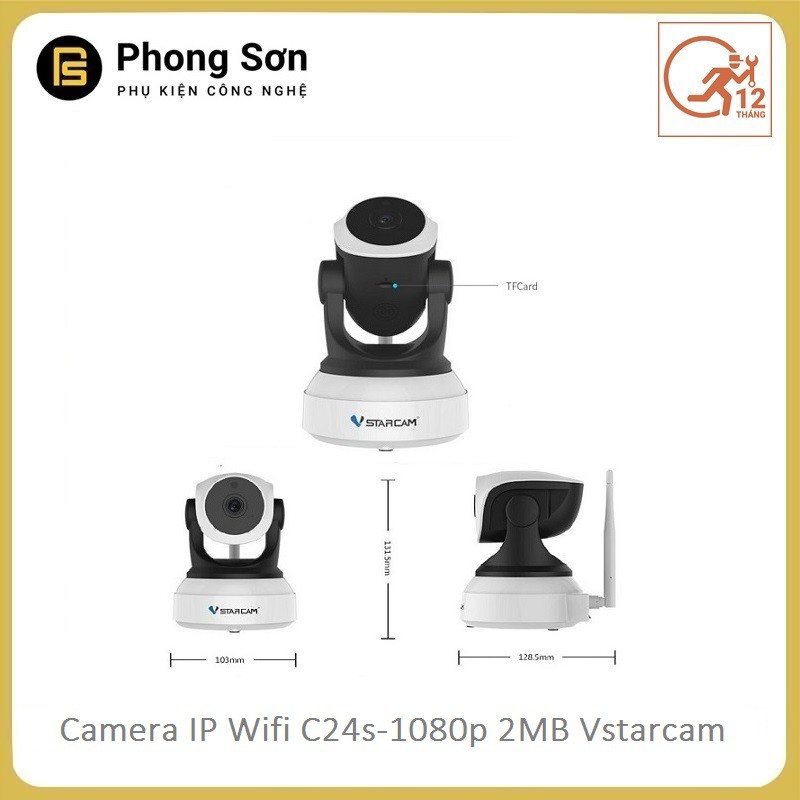 [Mã 159ELSALE hoàn 7% đơn 300K] Camera wifi IP Vstarcam C24s Full HD 1080P , Bảo hành 12 tháng