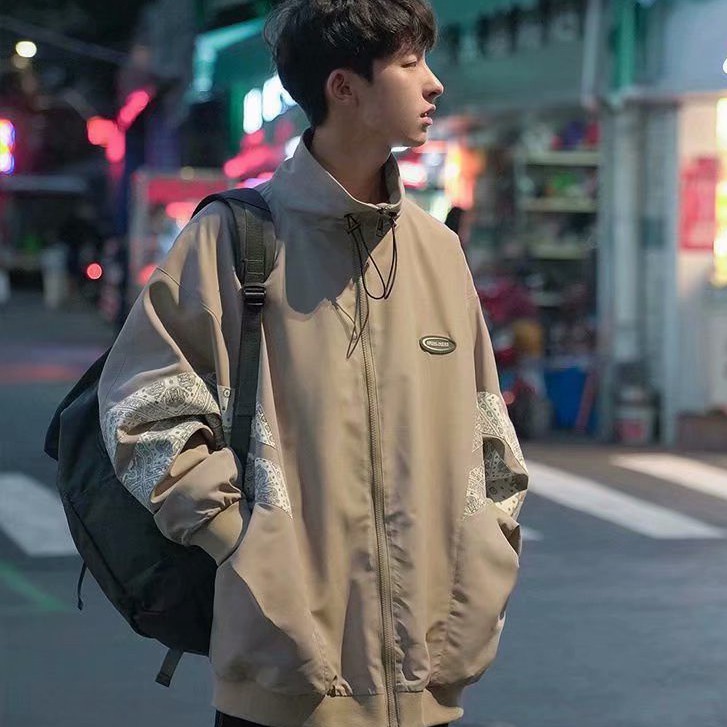 Áo Khoác Bóng Chày Dáng Rộng Cỡ Lớn In Họa Tiết Kiểu Hàn Quốc Cá Tính Cho Nam