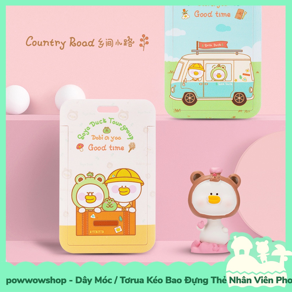 [Sẵn VN - Hỏa Tốc] Dây Móc / Dây Kéo Tơrua Bao Đựng Thẻ Nhân Viên Nhựa PC Phong Cách Vịt Nhộn Nhịp Travelling &amp; Camping