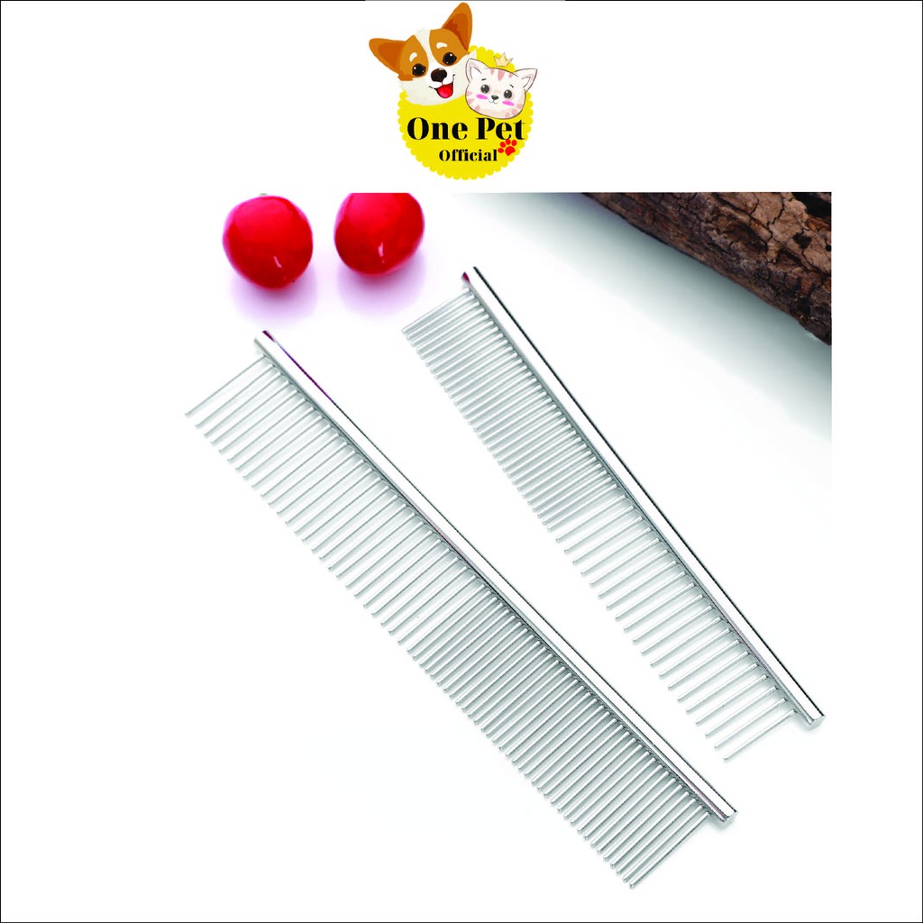 [Mã PET50K giảm Giảm 10% - Tối đa 50K đơn từ 250K] Lược gỡ rối lông Chó, Lược inox 2 đầu gỡ rối - One Pet Shop