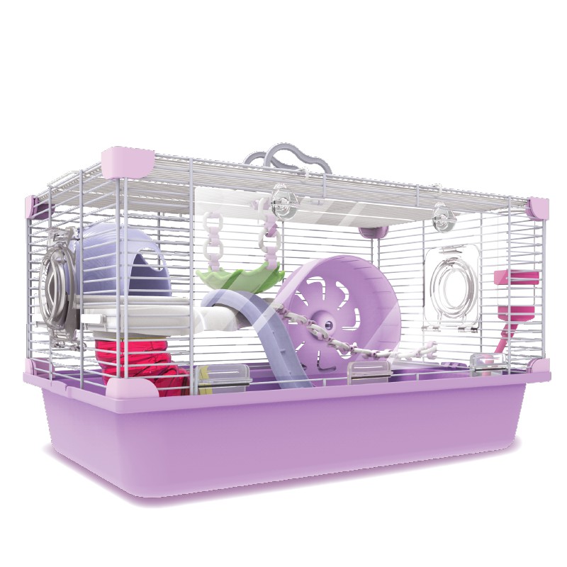 [ TẶNG NHÀ TẮM ] Lồng thế giới hoa oải hương 1 tầng dành cho mọi hamster