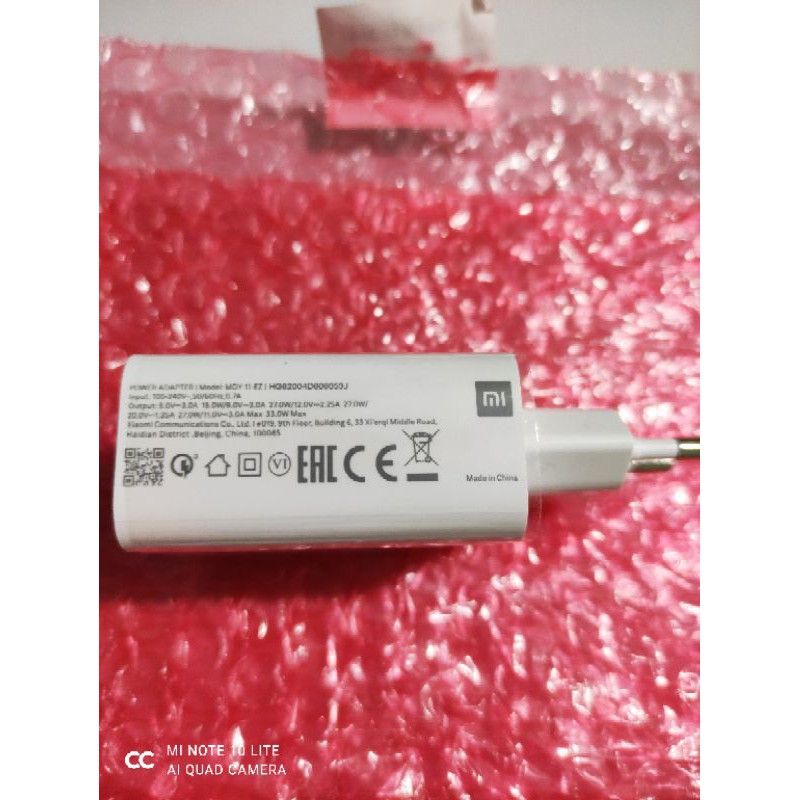 HÀNG CHÍNH HÃNG- Củ Sạc 33W  Mi Note 10/ Note 10 Lite/ Note 10 Pro zin chính hãng mới 100%