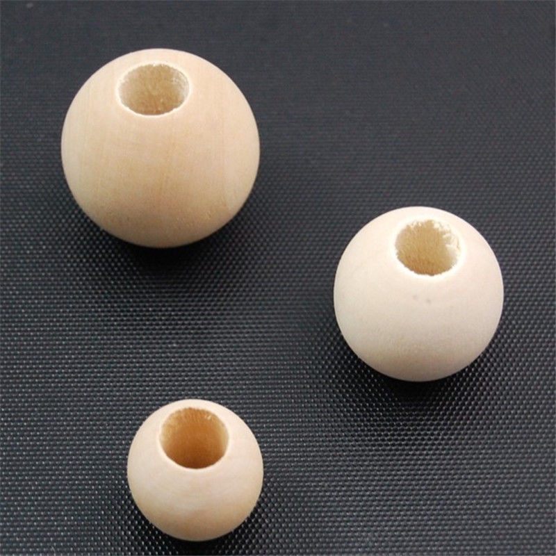 Hạt Gỗ DIY Nhiều Kích Cỡ Khẩu Độ Lớn Màu Gỗ Theaceae Hạt Ovule Trắng Không Màu Hạt Gỗ Sồi Hạt Gỗ Cho