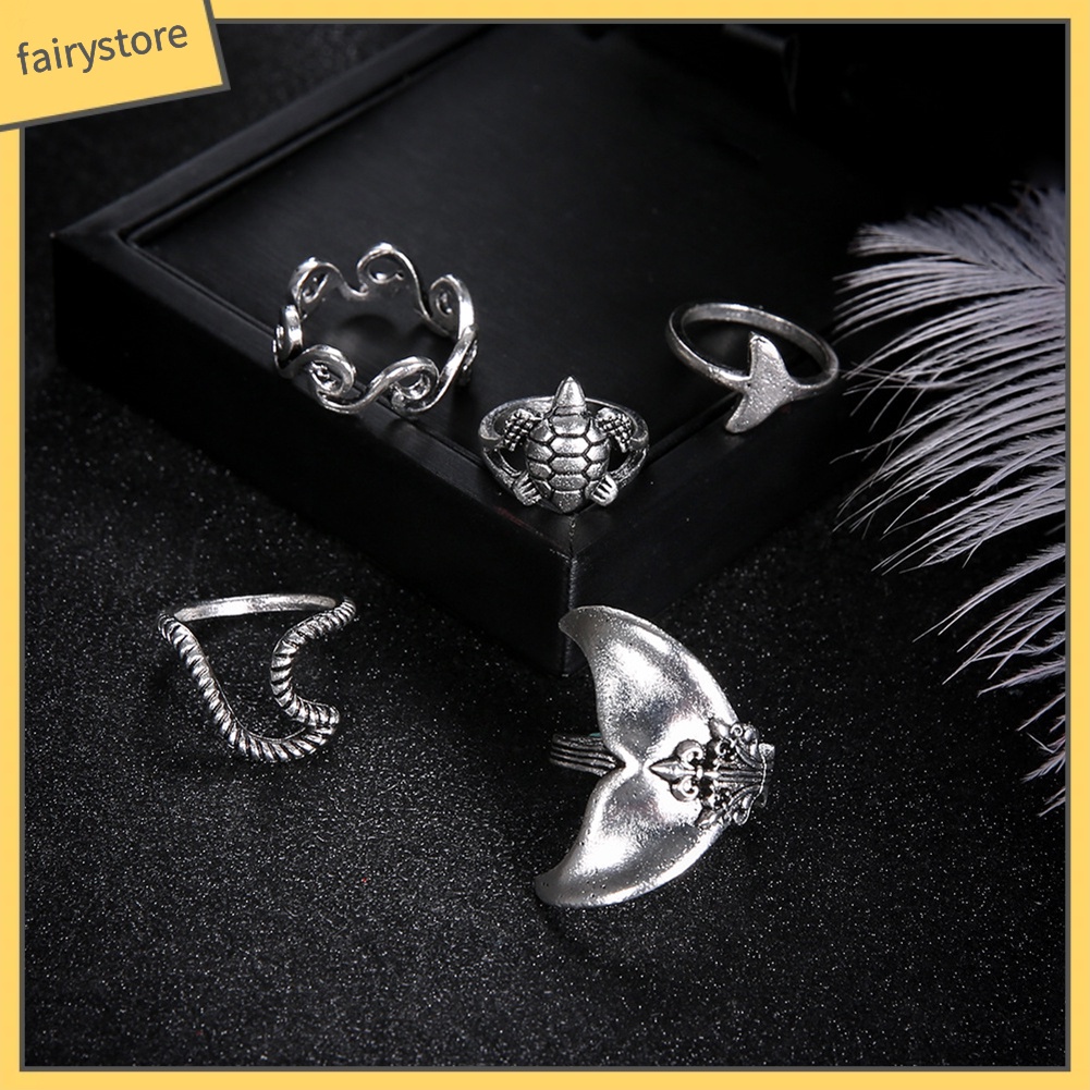 Set 5 Nhẫn Đeo Khớp Ngón Tay Phong Cách Boho Cho Nữ