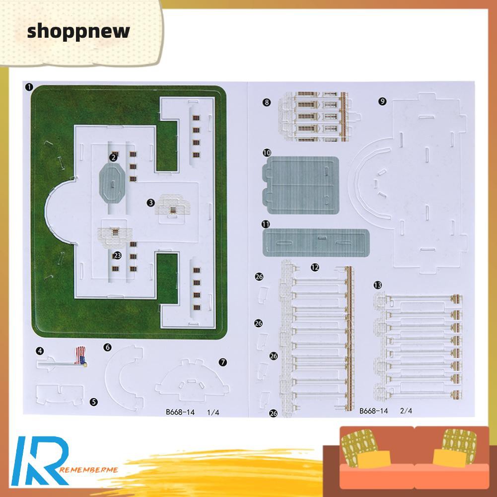 Bộ Xếp Hình Ngôi Nhà Trắng 3d Bằng Giấy Cho Bé