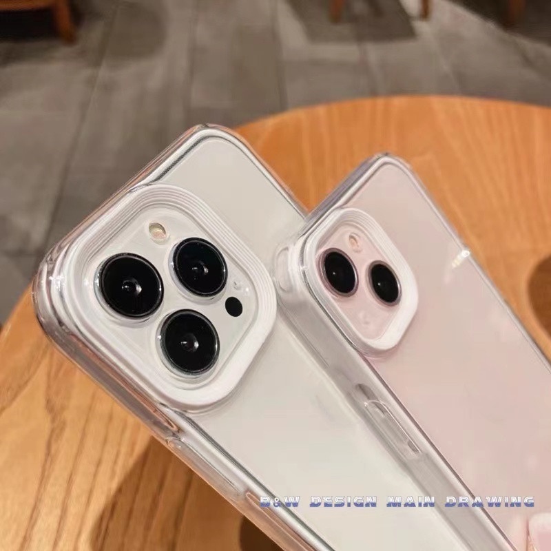 3-Trong-1 Ốp Điện Thoại Dẻo Trong Suốt Thời Trang Chống Sốc Cho iPhone 13 12 11 Pro Max XR IX XS Max i7 8 Plus