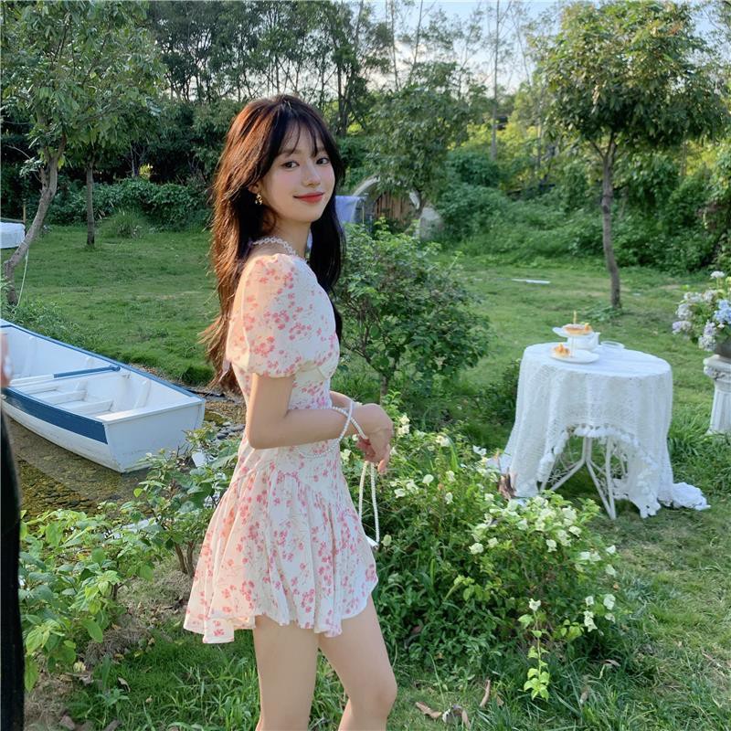 Đầm MIGUO chít eo họa tiết hoa thời trang hè retro 2021 cho nữ | BigBuy360 - bigbuy360.vn