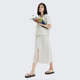 Thebluetshirt - chân váy vải lanh - sea foam linen skirt