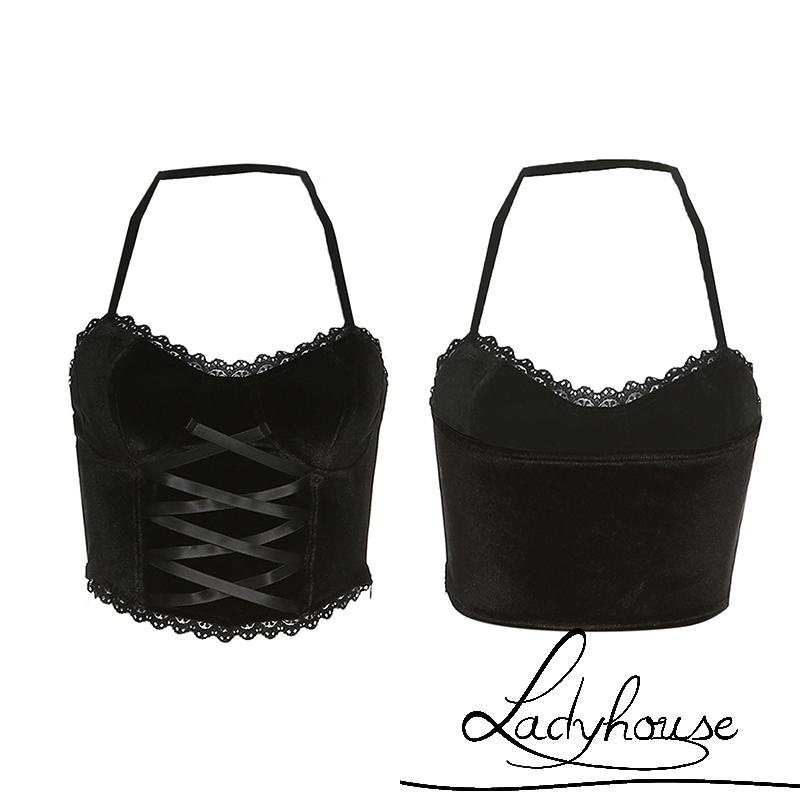 Áo crop top không tay hở lưng ôm dáng thời trang mùa hè cho nữ