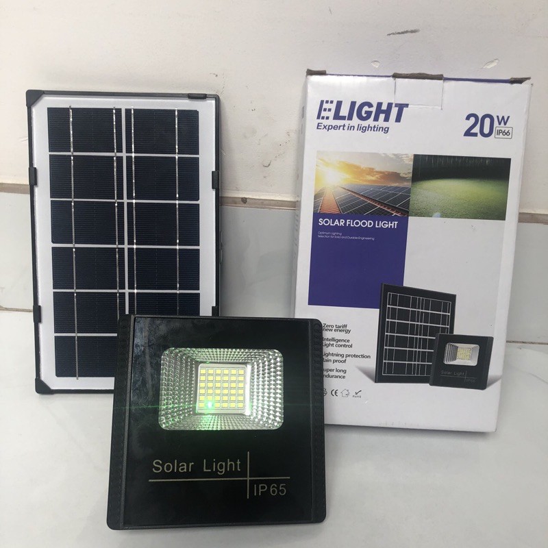 Đèn pha năng lượng mặt trời 20w tấm pin rời (hàng CTY)