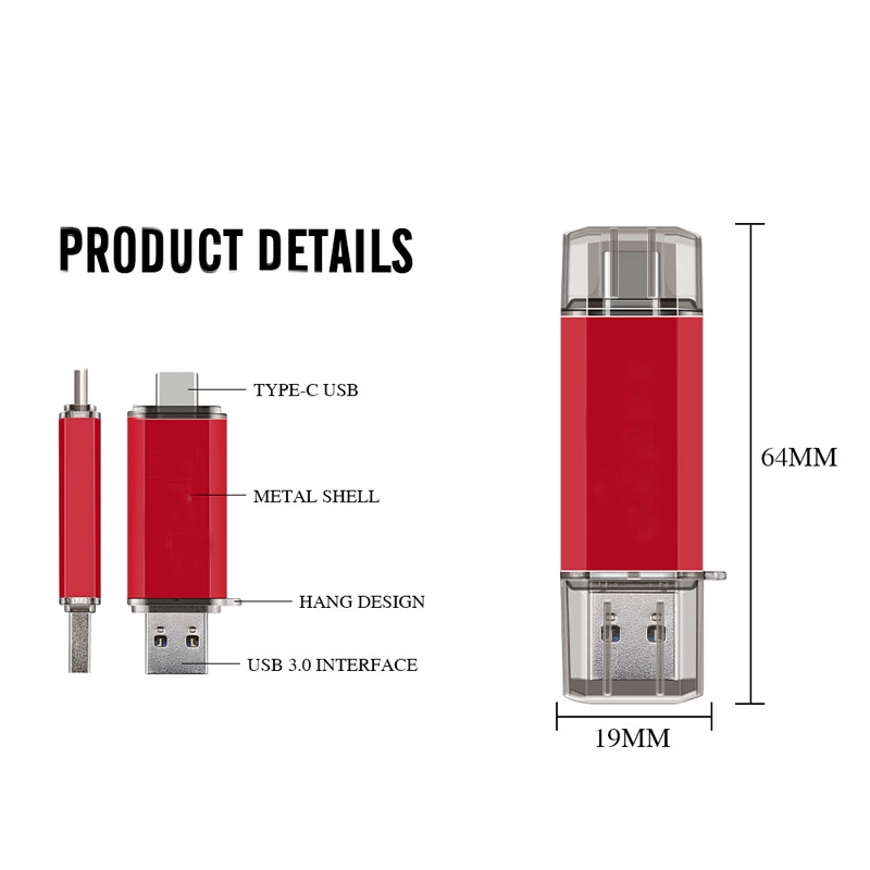 USB hai đầu Usb 3.0 128gb type C và Micro Usb 64gb