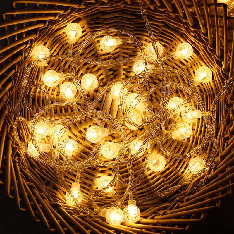 [HOT DEAL]Dây đèn led trang trí noel bi bọt nước trong 3 mét 20 bóng đèn chạy pin AAA HÀNG CHÍNH HÃNG