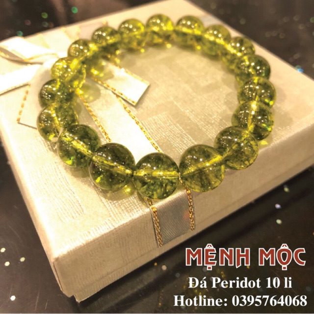 Vòng đá peridot 10 li