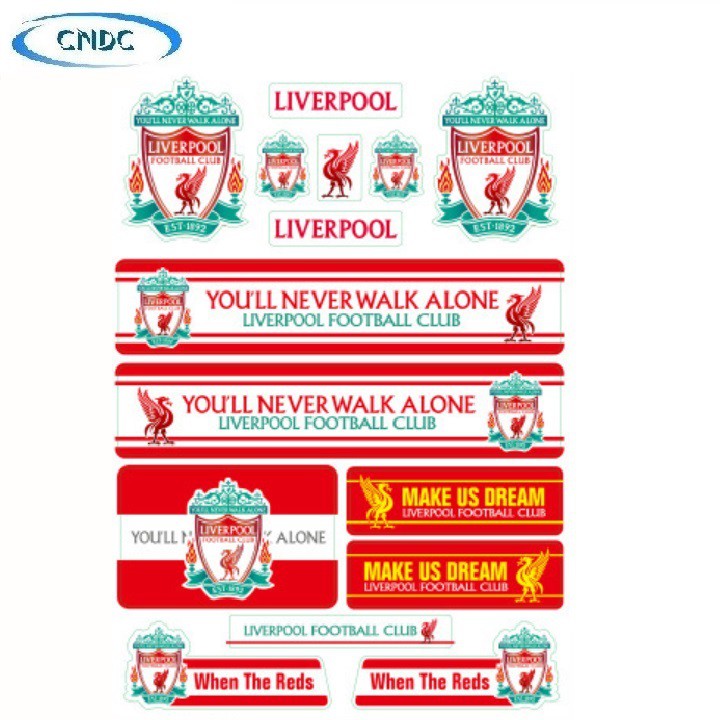 Sticker logo Manchester, Chelsea, Arsenal, Liverpool, Real Madrid... trang trí