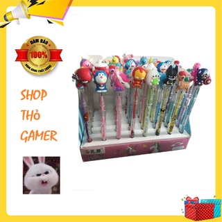 Hộp 48 cây bút chì khúc gắn búp bê Doraemon, Batman, IronMan, Người nhện