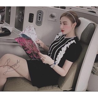 Đầm body phối bèo trắng bigsize 65-86kg