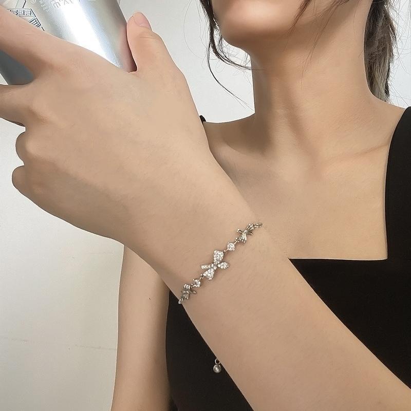 Ahellogirl Mạ Bạc Vòng Tay Hình Bướm Đính Đá Zircon Phiên Bản Hàn Quốc Siêu Đẹp Thời Trang Mùa Thu Ins Niche Dành Cho Bạn Gái