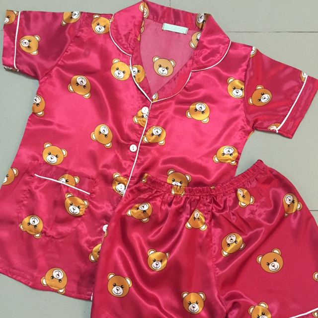 Sét đồ bộ mặc nhà Pijama phi lụa siêu xinh loại 1