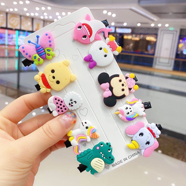 Set 10 kẹp tóc nhiều hình dạng dễ thương dành cho bé gái