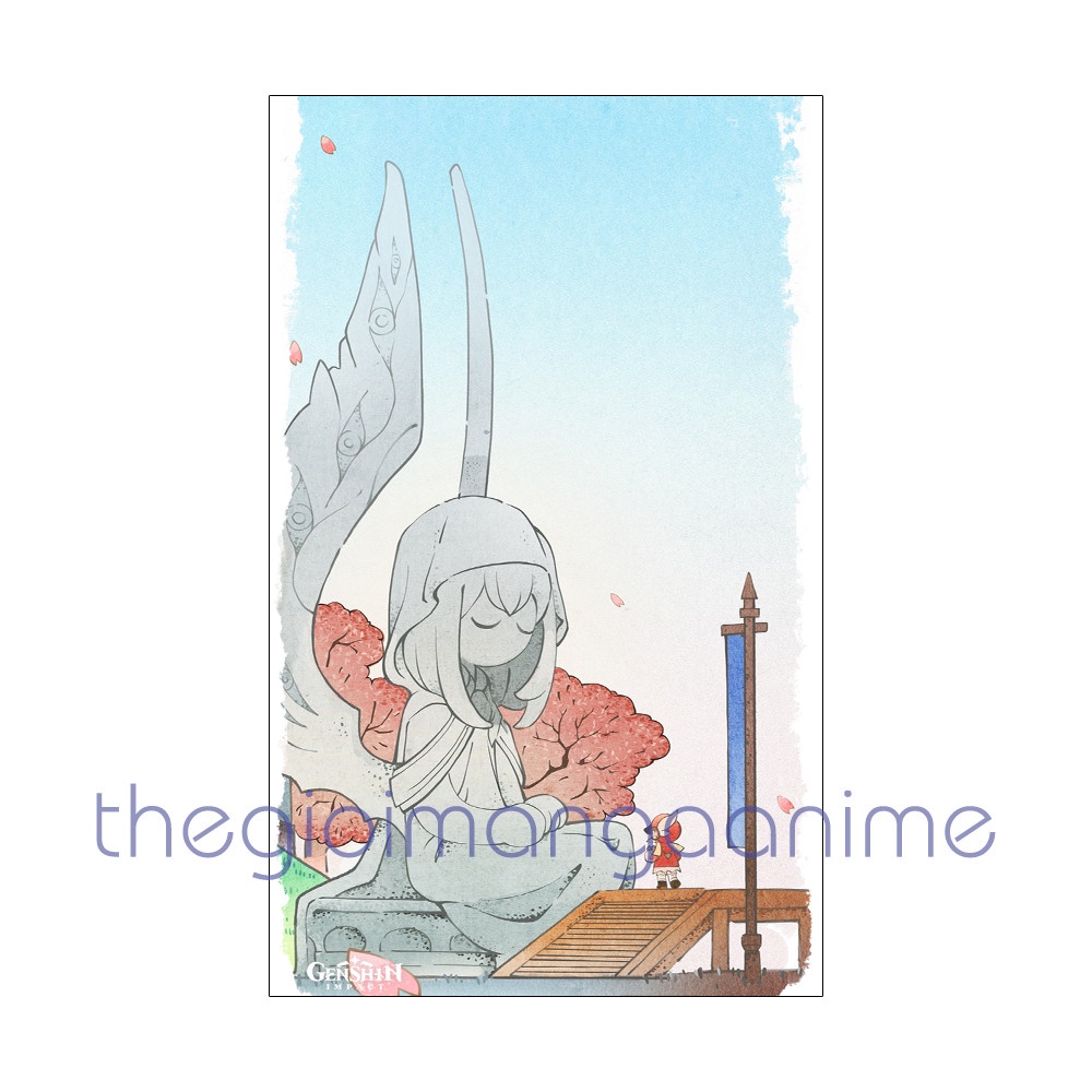 Ảnh card bo góc in hình game GENSHIN IMPACT thẻ bo viền 5*8cm anime chibi sưu tập nhiều mẫu