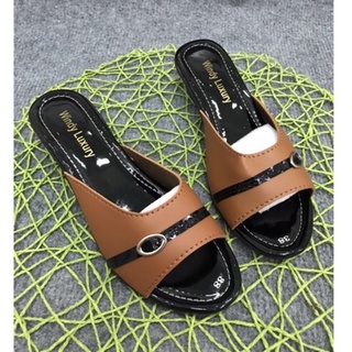 (Form nhỏ tăng ssize36-42) Dép nữ trung niên, dép quai ngang đế 3 phân có khoá