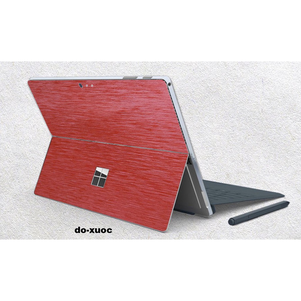 Skin dán Aluminum Chrome đỏ xước cho Surface 3 2015; Go, Go 2, Go 3; Pro 2 3 4 5 6 7 8 9 X