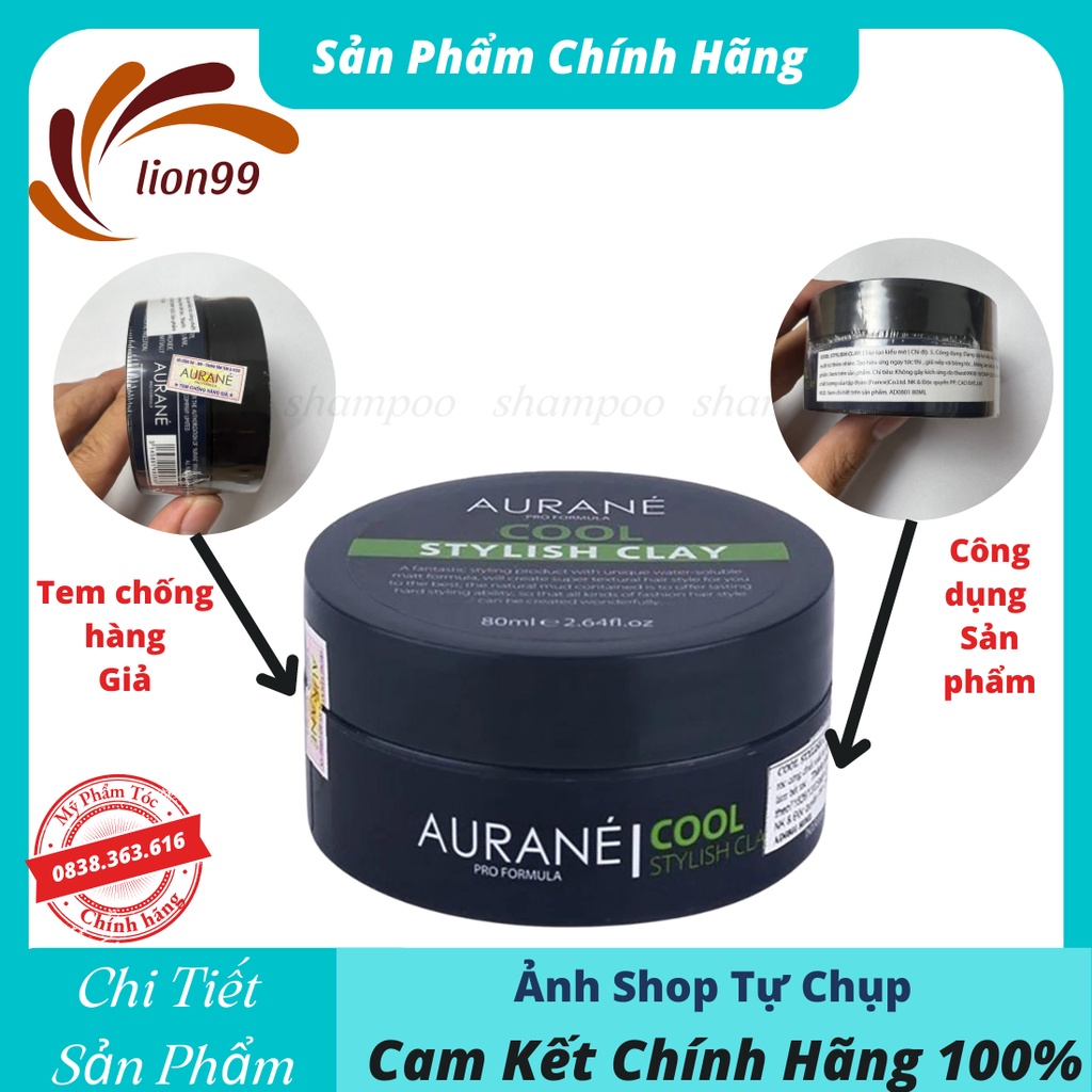Sáp vuốt tóc AURANE cool stylish clay 80g tạo kiểu tóc hàng nhập Pháp cao cấp