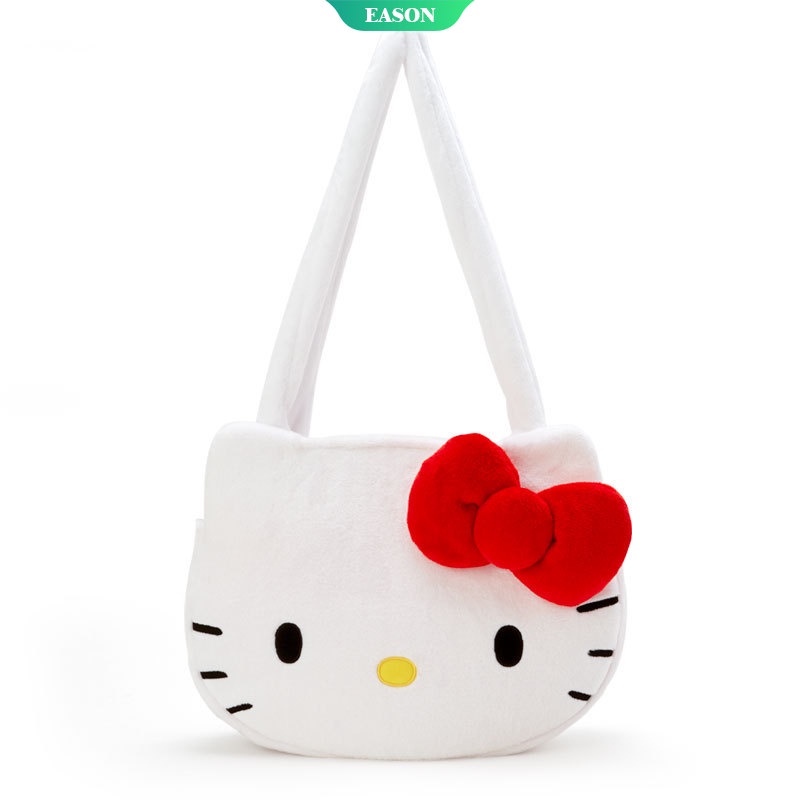 SANRIO Túi Xách Đeo Vai Phủ Bông Hình Hello Kitty Melody Cỡ Lớn Thời Trang Đáng Yêu Dành Cho Nữ