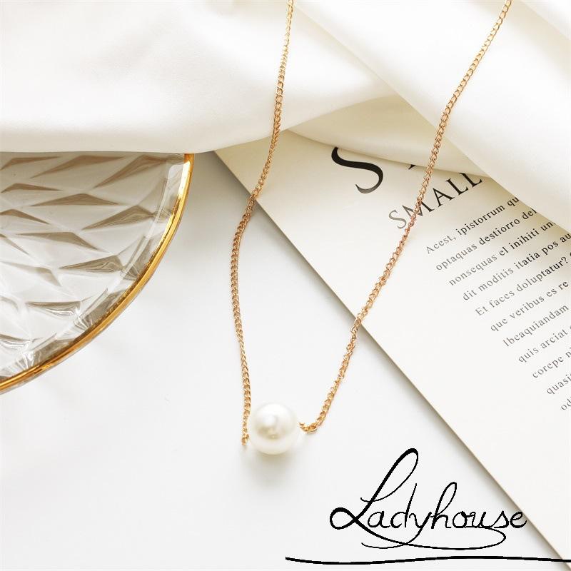 LD-Gold Plated Clavicle Chain Freshwater Cultured Pearls Cubic Zirconia Pendant Choker Necklaces Gift for Women Girls