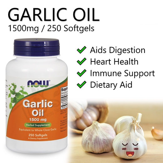Garlic Oil Viên Dầu Tỏi Chống Lão Hóa Hỗ Trợ Tăng Sức Đề Kháng Now Garlic Oil 1500mg