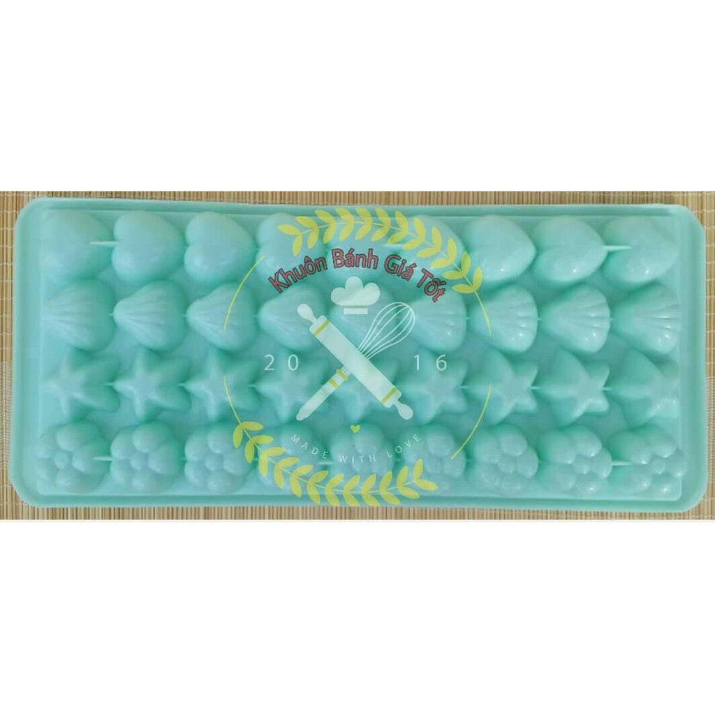 Khuôn nhựa ngôi sao , hoa ,trái tim thạch rau câu / thạch phô mai / Khay đá nhựa Ice tray