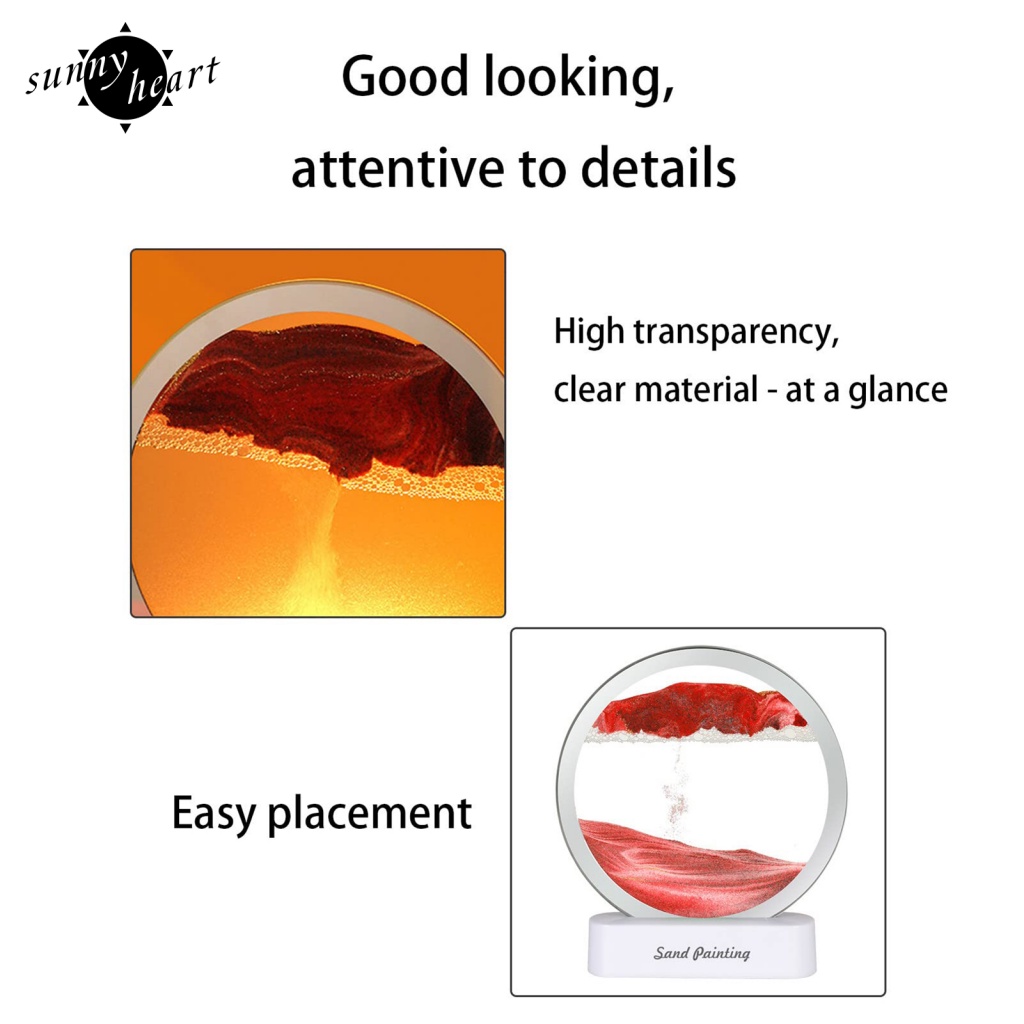 Đồng Hồ Cát 3D Có Đèn LED Và Cổng Sạc USB