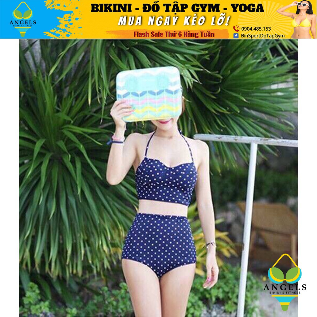 Bikini Hai Mảnh Chấm Bi Xanh Sexy Mặc Đi Biển  BHV008 [ Giá Sỉ ] | BigBuy360 - bigbuy360.vn