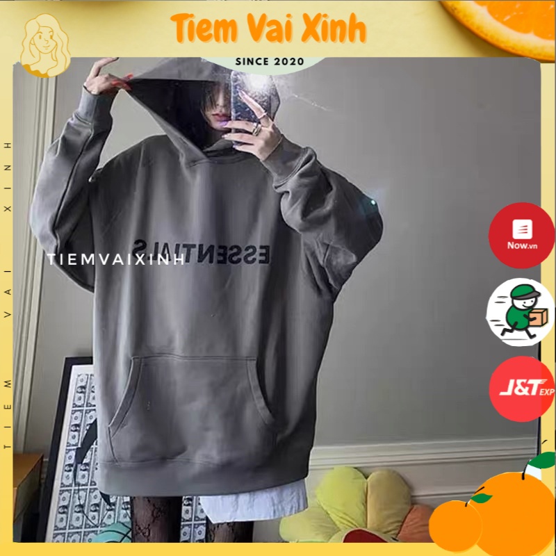 Áo Nỉ Hoodie Tiệm Vải Xinh Áo Hoodie Nỉ Dáng Rộng Ess.en.tials